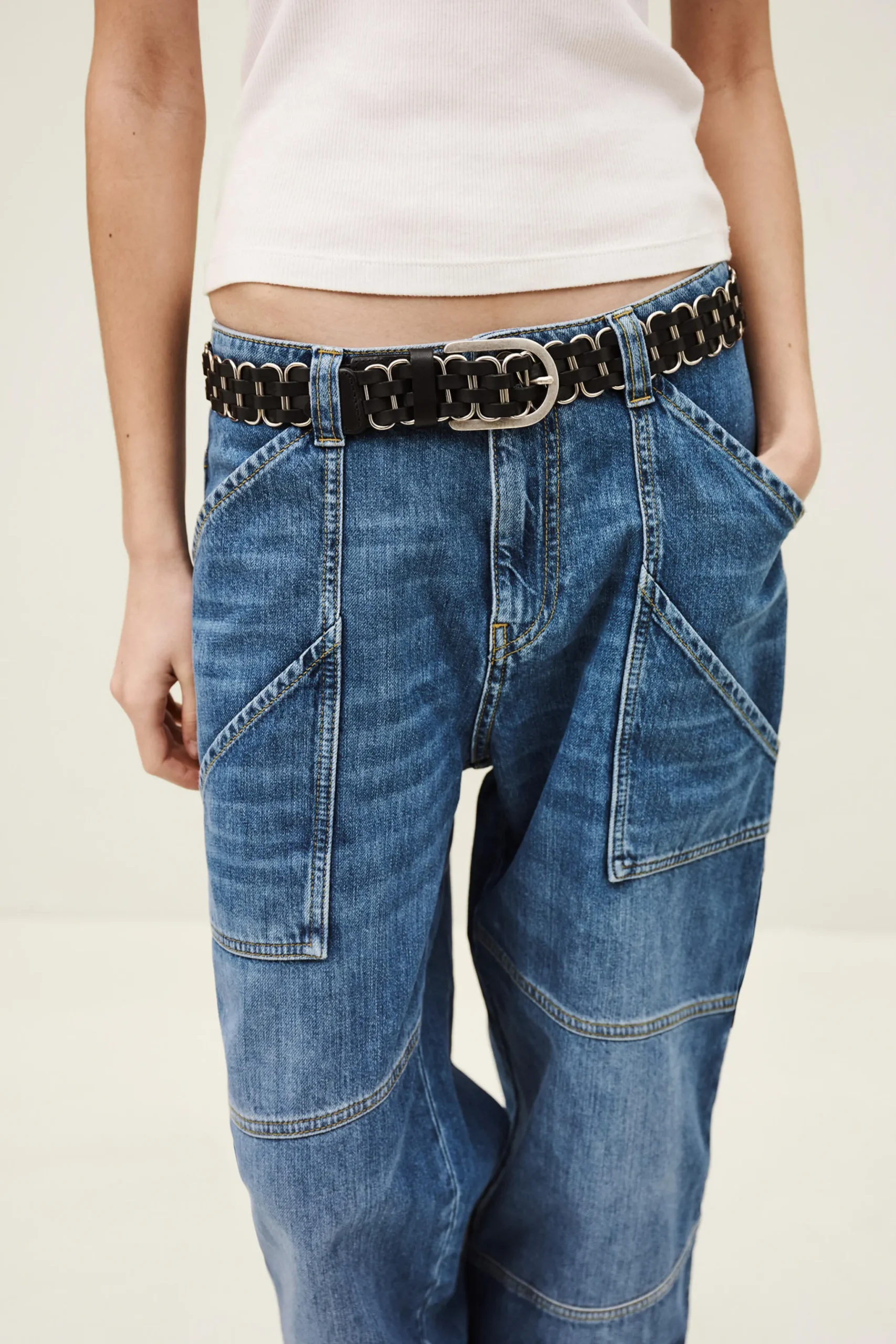 BECK ceinture cuir tressée
