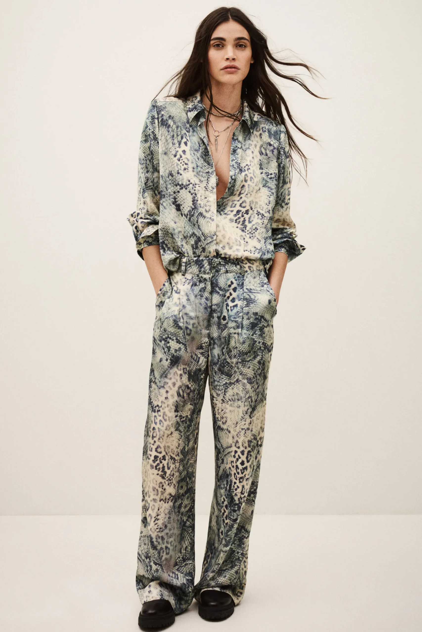 CARRINA pantalon loose imprimé