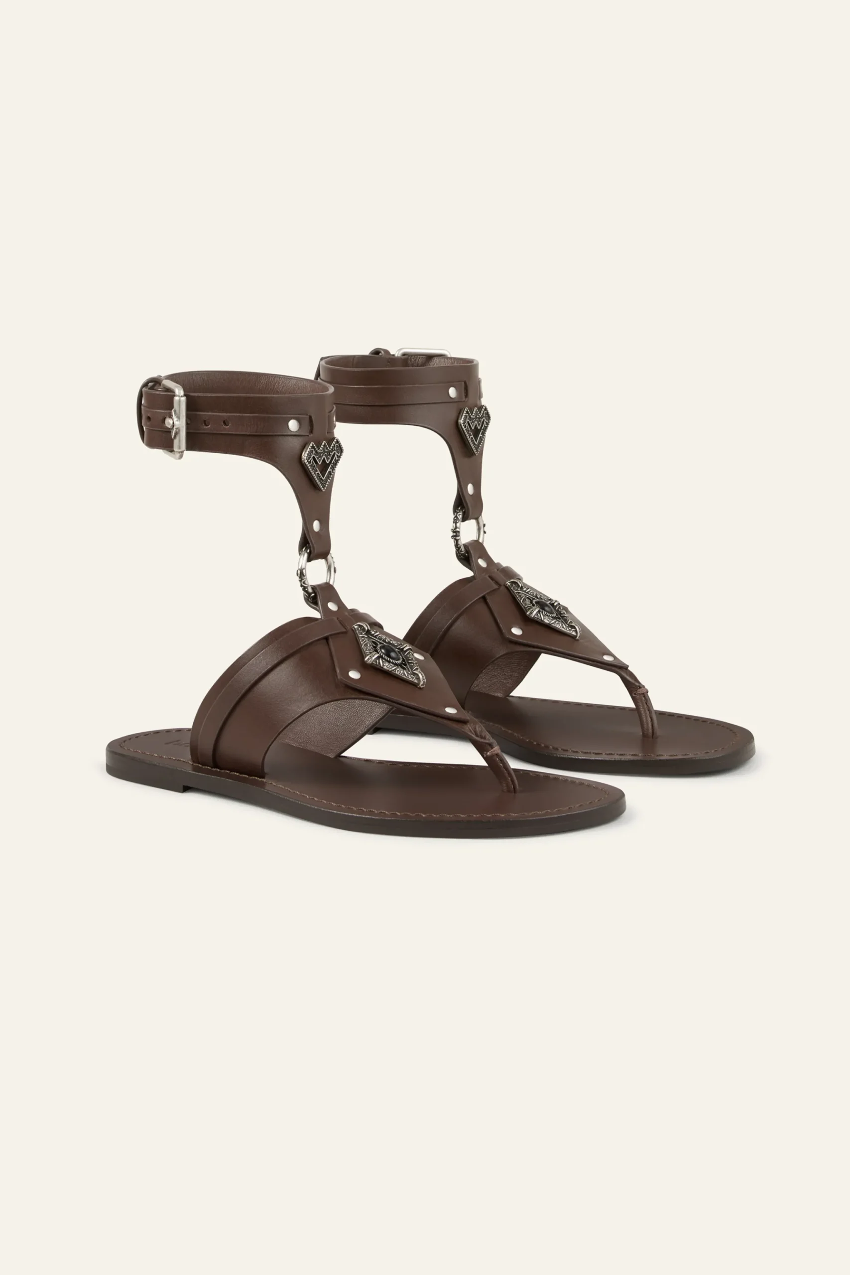 CORFOU sandales plates cuir