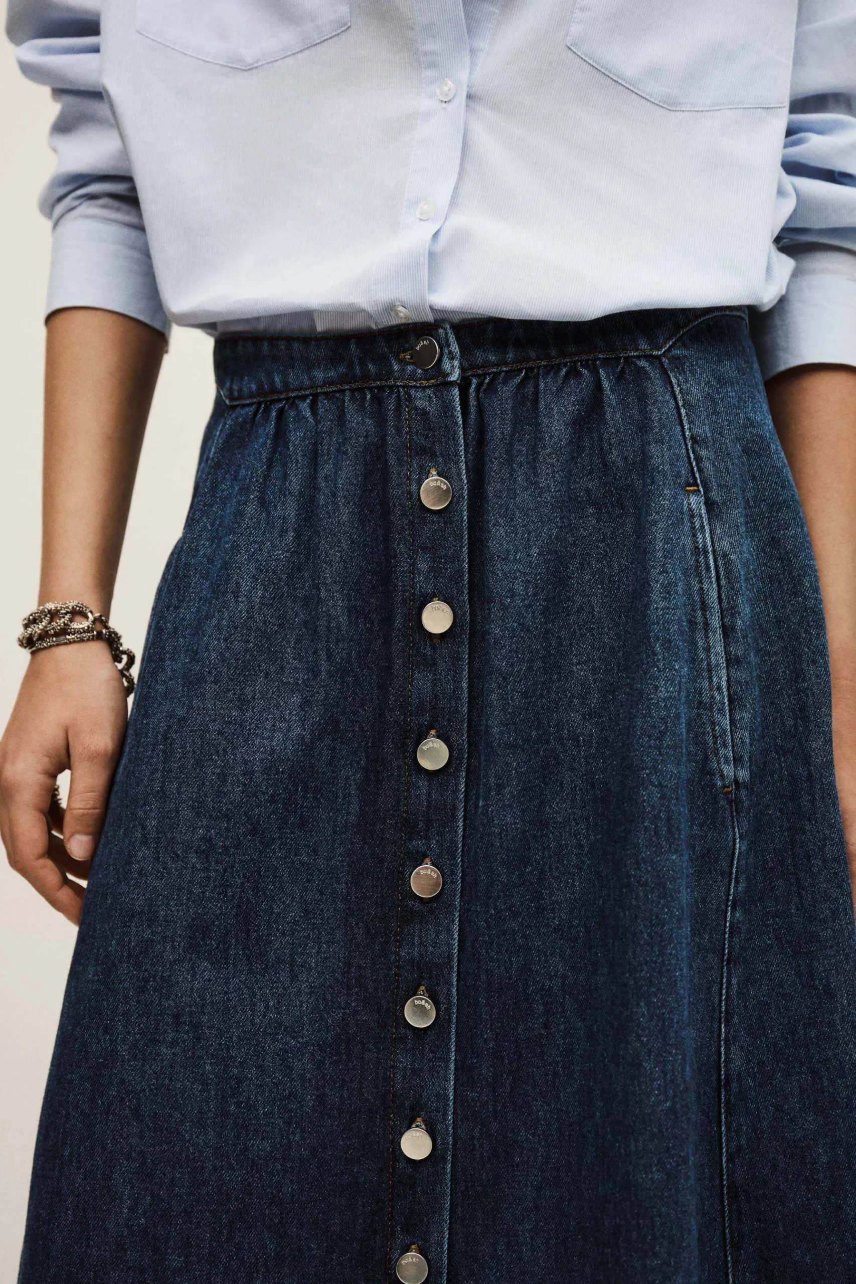 COWIE jupe midi denim