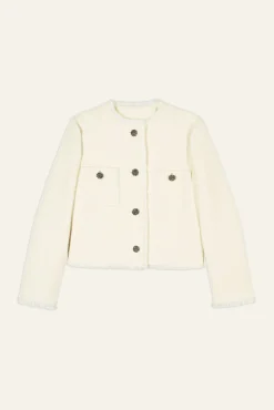 MERA veste bords effilochés