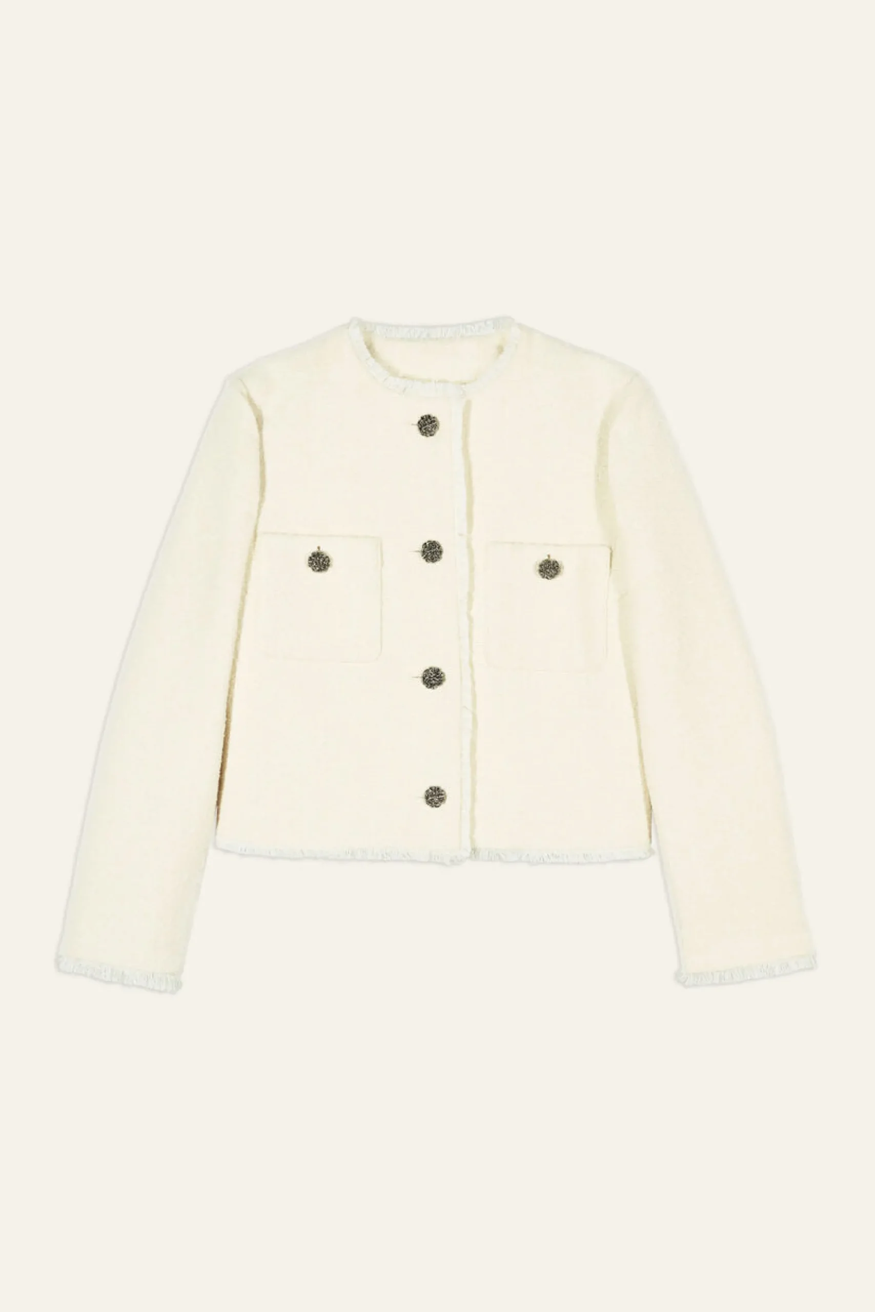 MERA veste bords effilochés