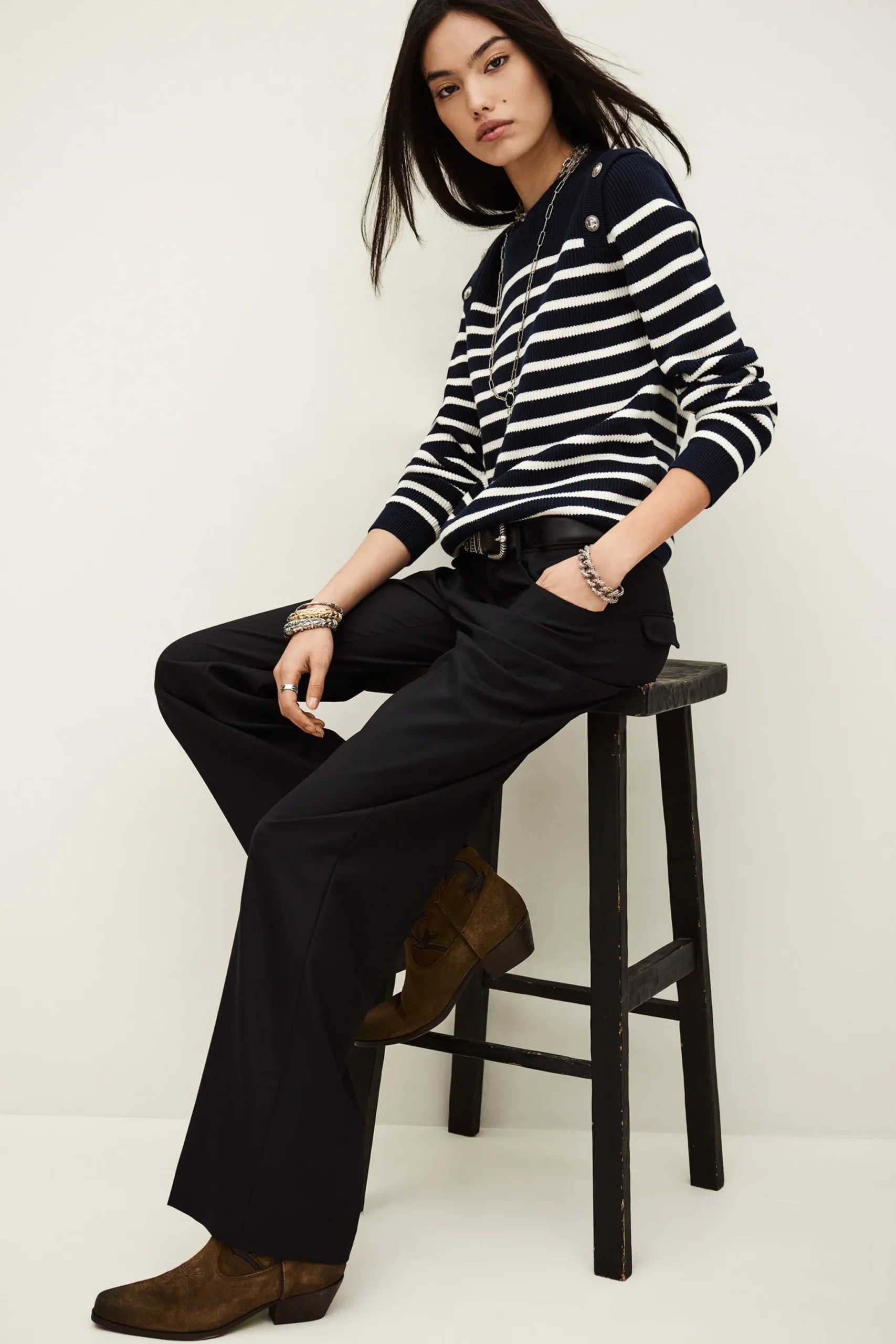 NIVES pantalon bootcut laine