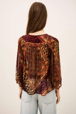 ODETTA blouse imprimée manches