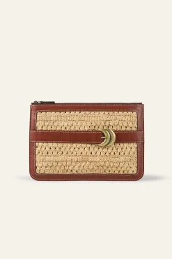 YOUYOU pochette raphia tressé